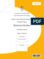 Business Studies: Junior Cycle Final Examination Sample Paper