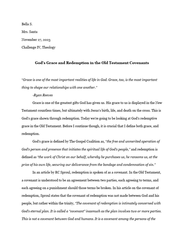 God's Redemptive Grace in Old Testament | PDF | Covenant Theology ...