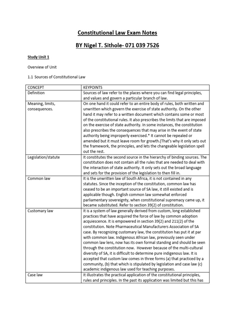 Constitutional Law Exam Overview | PDF | Separation Of Powers ...