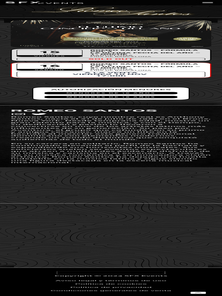 Romeo Santos - SFX Events | PDF