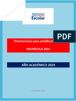 Orientaciones de Matricula para Establecimientos - Chile 2024