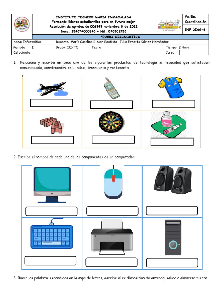 Guia Diagnostica Sexto | PDF | Hardware de la computadora | Informática
