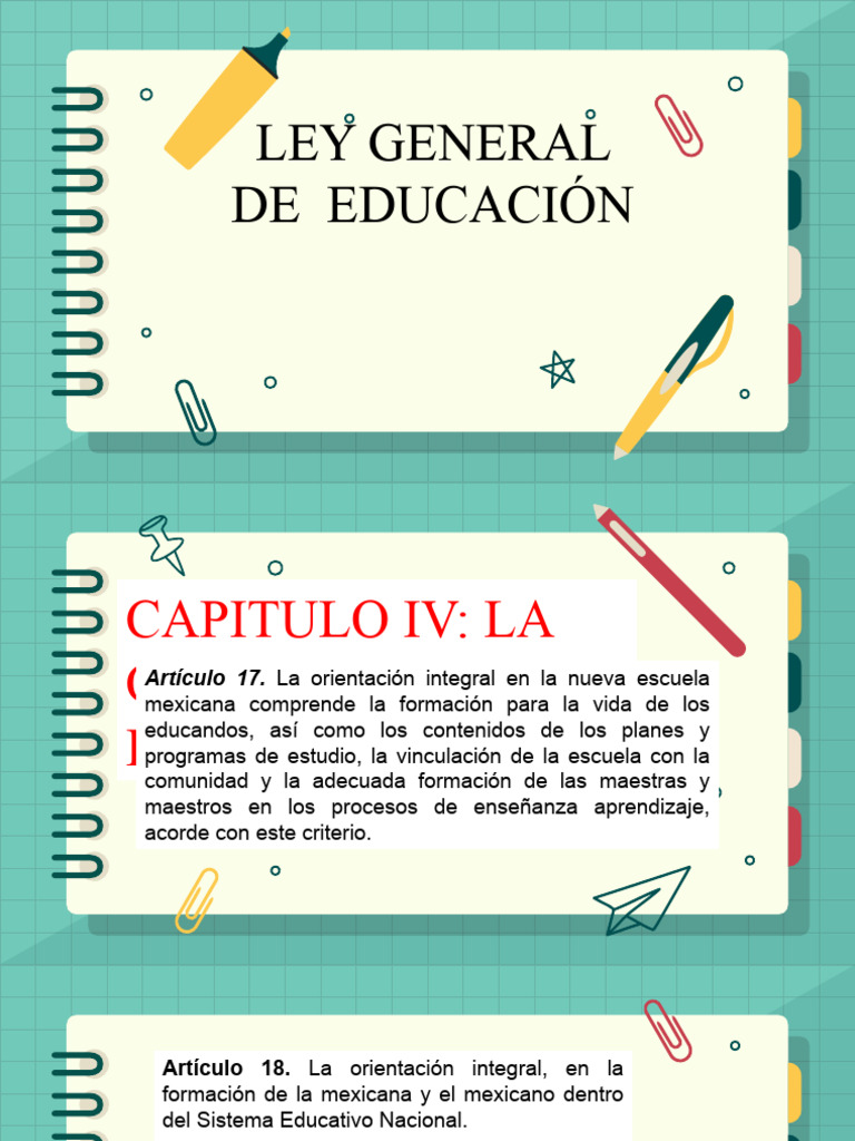Ilustración de la Ley de Educación | PDF | Educación de la primera ...