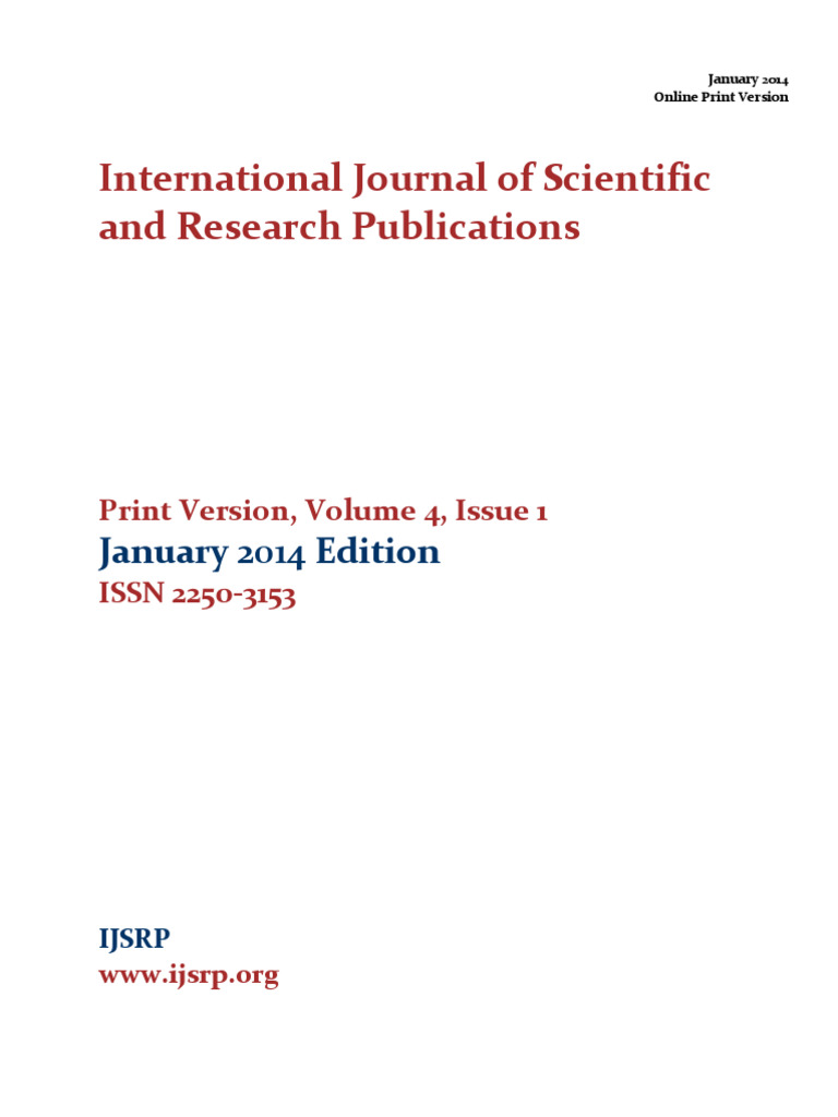 International Journal of Scientific and Research