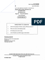 CSEC Mathematics June 2005 P2 (Guyana)