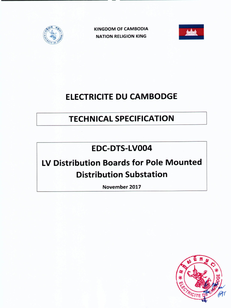EDC-DTS-LV004 - LV Distribution Board For Pole Mounted Substation | PDF ...