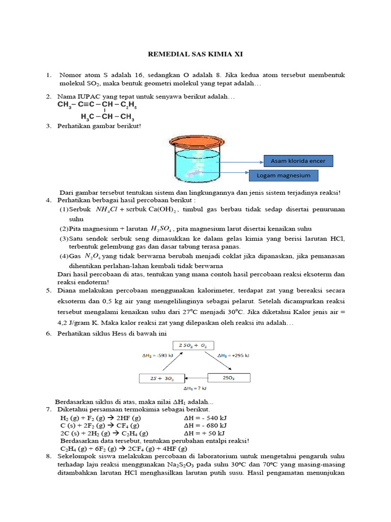 Reaksi Seng dengan HCl dalam Kimia | PDF | Metode & Bahan Ajar | Sains ...