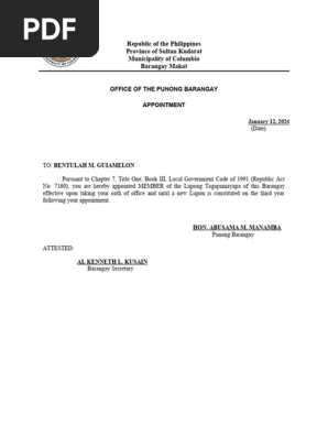 KP APPOINTMENT