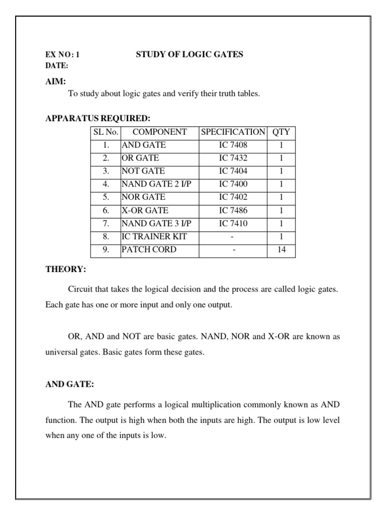 Logic Gates and Combinational Circuits Study | PDF | Logic Gate ...