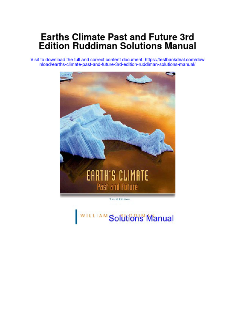 Instant Download Earths Climate Past and Future 3rd Edition Ruddiman ...