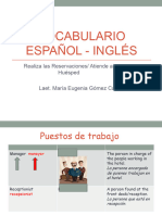 Vocabulario Español-Ingles Hotelería