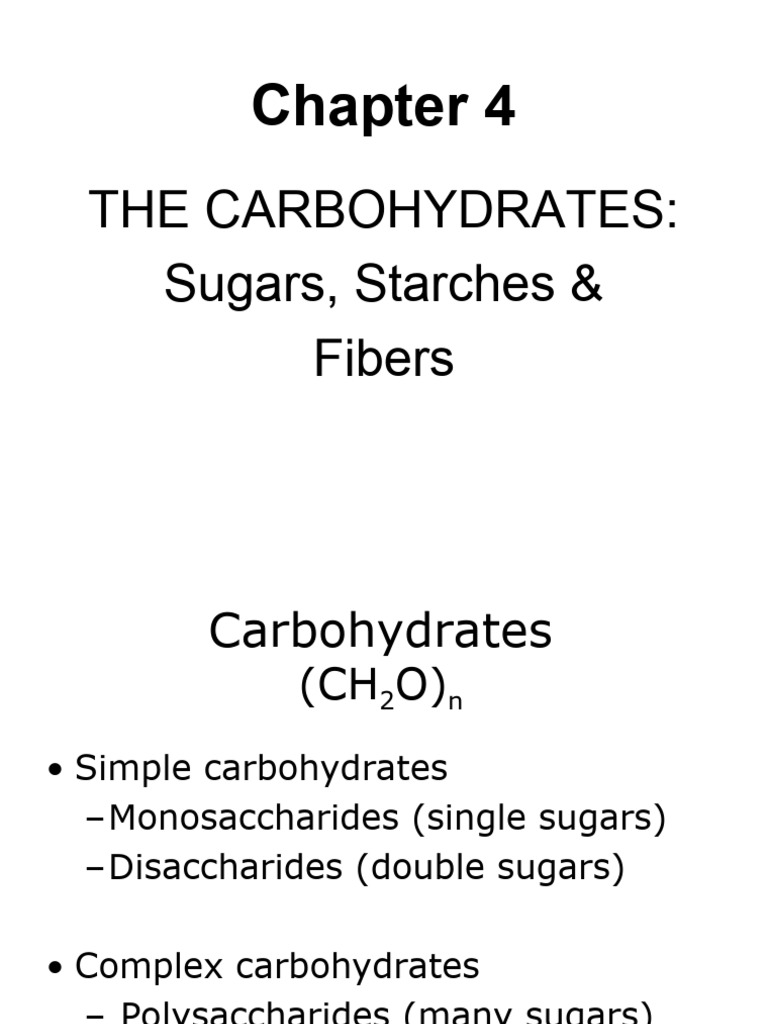 Chapter 4 Carbohydrates Pdf Glucose Carbohydrates