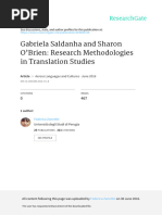 Gabriela Saldanha and Sharon O'Brien - Research Methodologies in Translation Studies