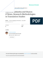 Gabriela Saldanha and Sharon O'Brien - Research Methodologies in Translation Studies