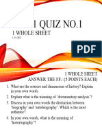 RZ101 Quiz No.1 (2 Lectures)