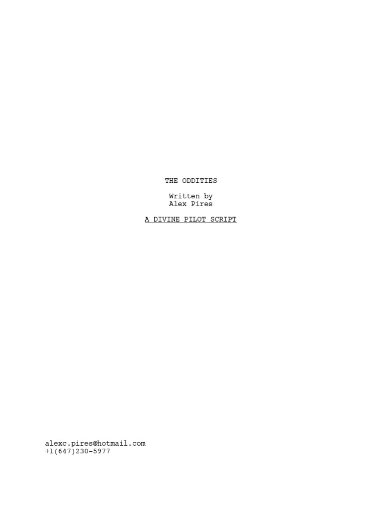 The Oddities: A Divine Pilot Script | PDF