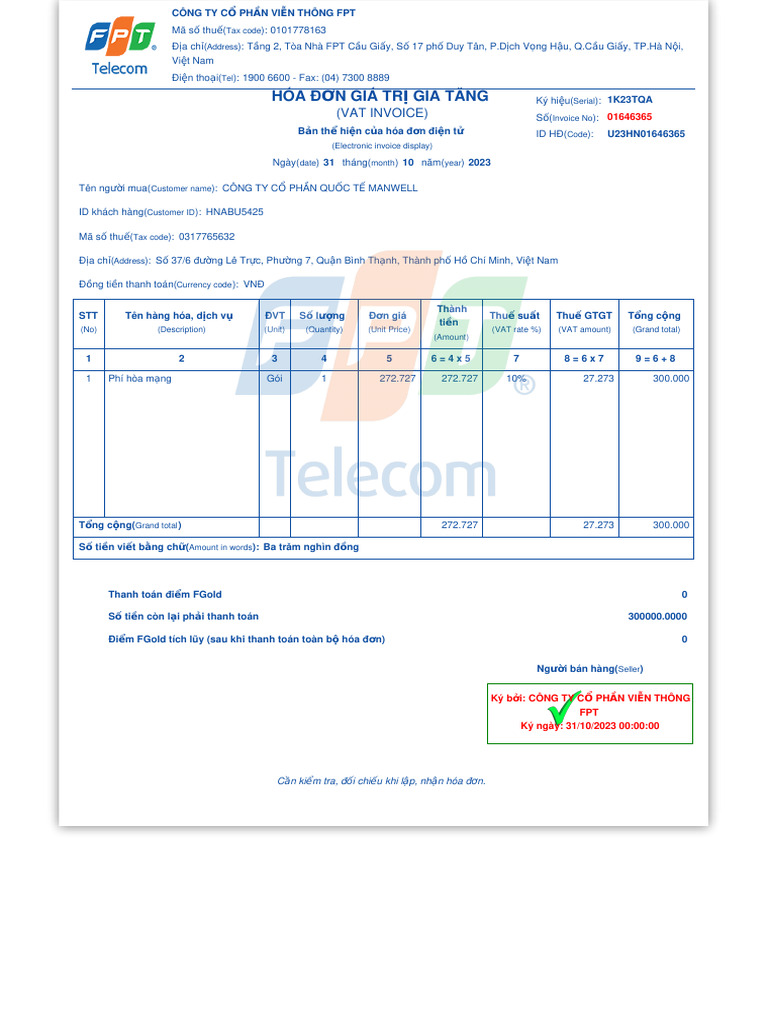 Hoadondientu Digital U23hn01646365 Pdf