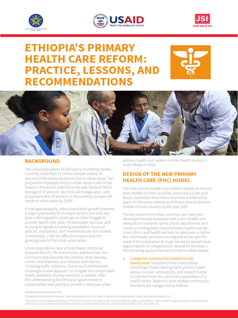 Ethiopia's Urban Primary Health Care Reform | PDF | Ethiopia | Health Care