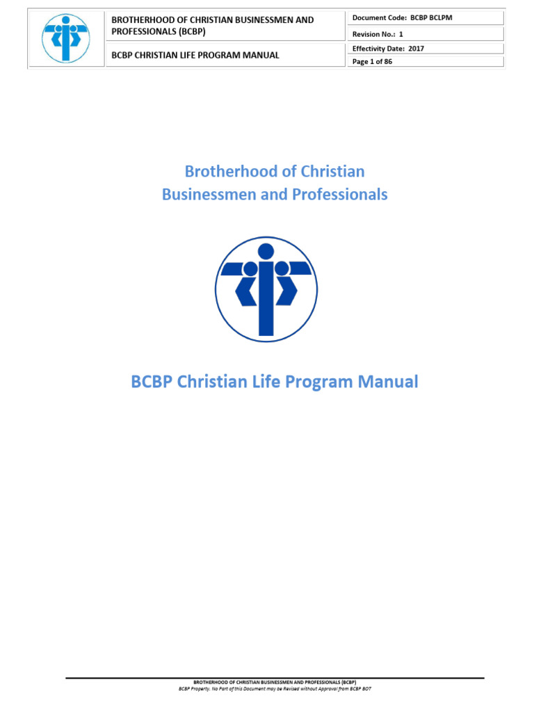 BCBP Christian Life Program Manual | PDF | Jesus | Gospel Of John