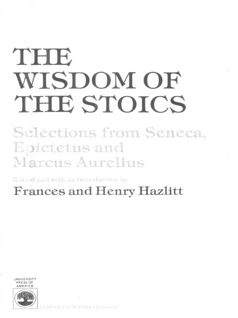 Hazlitt Wisdom of The Stoics | PDF | Stoicism | Epictetus
