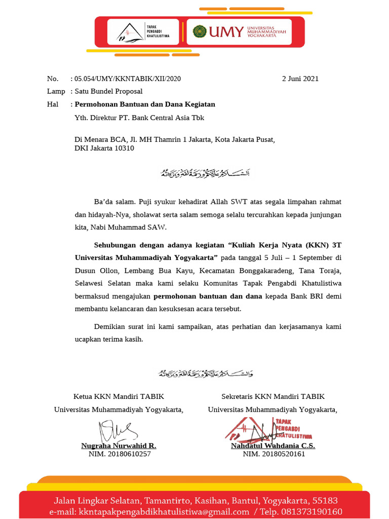 Surat Permohonan Bca Pdf