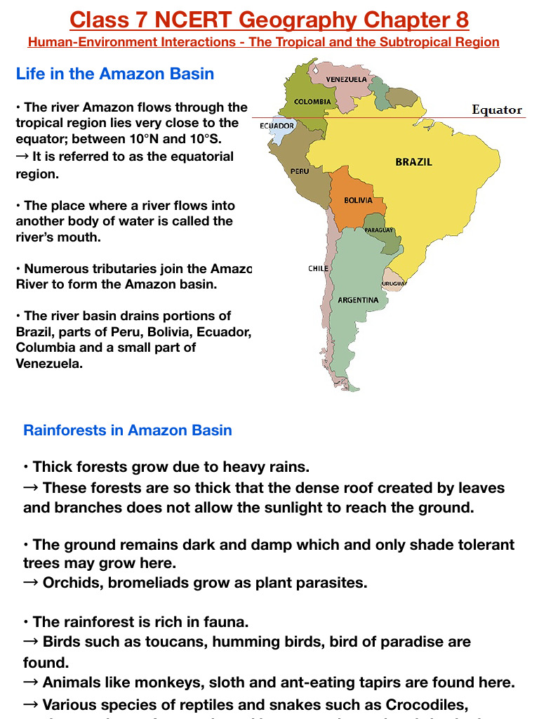 7th Geography Chapter 8 | PDF | Amazon Rainforest | Agriculture