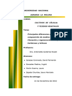 Principales Diferencias en La Composición de Medios para La Clonación y Regeneración de Especies Herbáceas y Leñosas