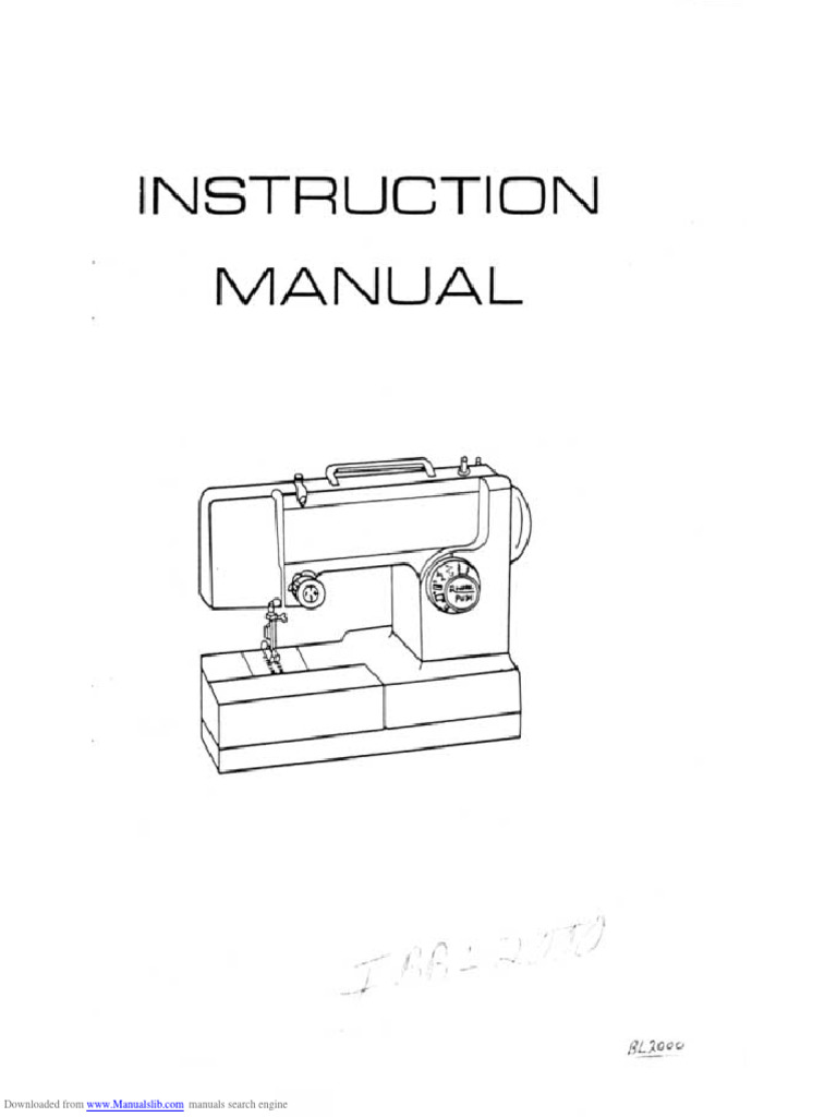 Riccar BL2000 Sewing Machine Instruction Manual PDF Search