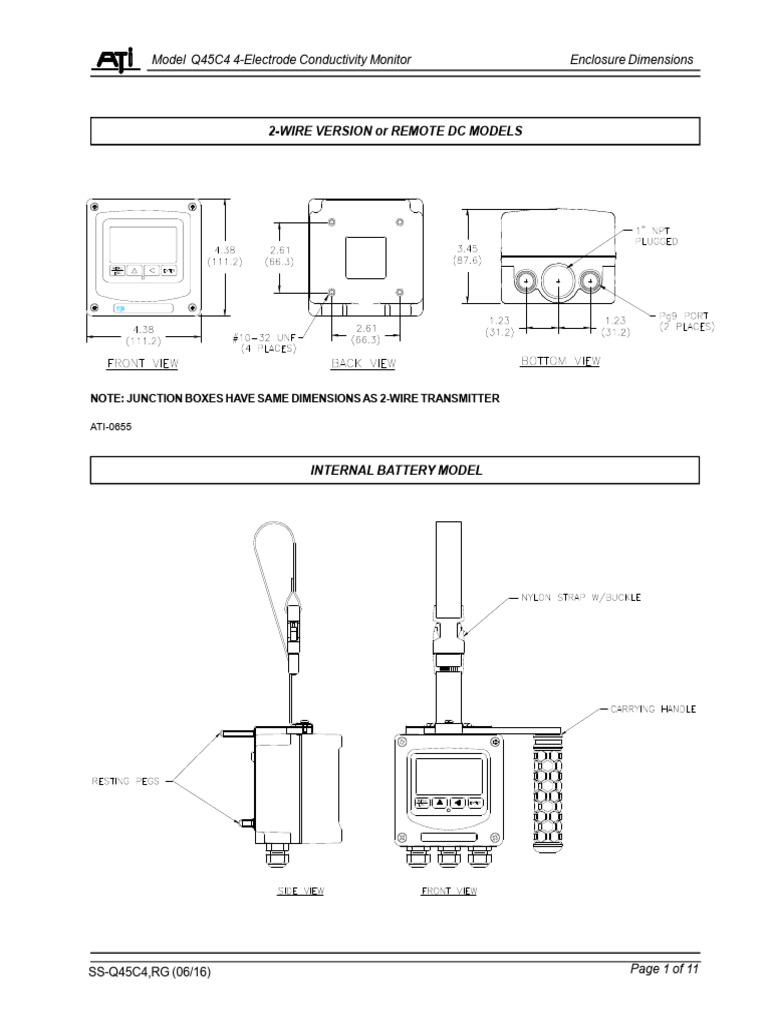ATIs Q45C4 4 Electrode Conductivity Monitor Support Drawings | PDF ...