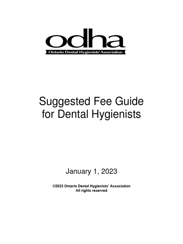 ODHA 2023 Fee Guide | PDF | Dental Hygienist | Periodontology
