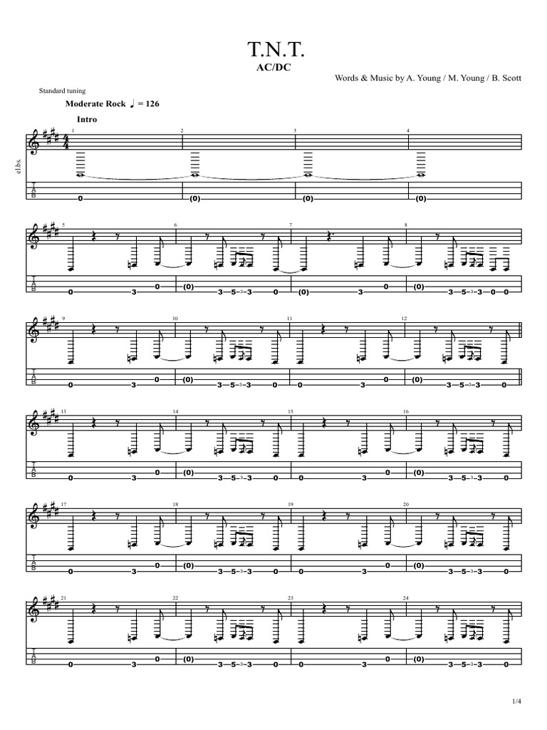 ACDC - TNT (Ver 3 by Nicoetcroc) | Download Free PDF | Blues | Sound ...