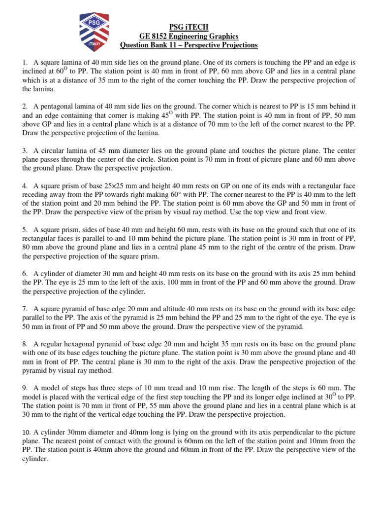 Perspective Projection Pdf Perspective Graphical Geometry