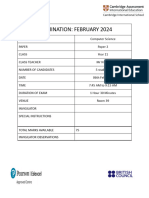 Examination: February 2024