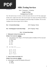 Sample Paper Teaching License Test 11.1.24 STS