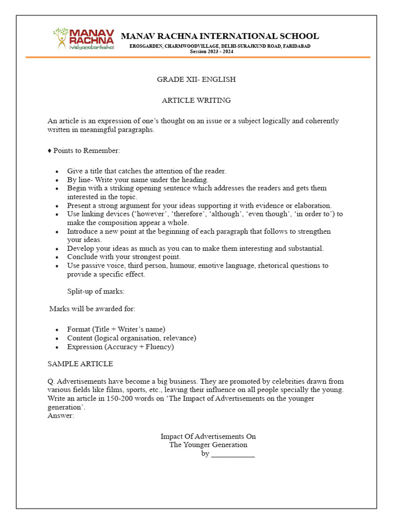 Article Writing Xii Download Free Pdf Advertising Consumerism