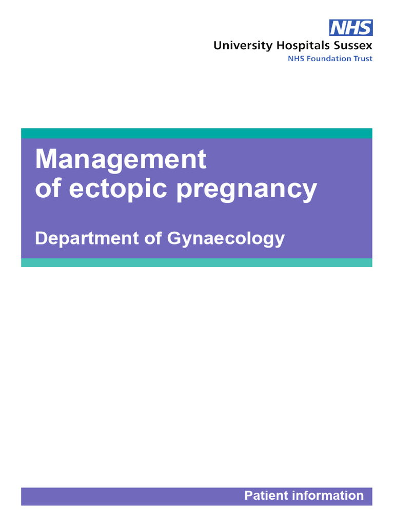 Management of Ectopic Pregnancy PDF Pregnancy Uterus