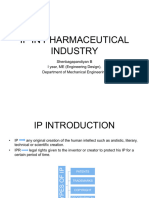 Ip in Pharmaceutical Industry: Shenbagapandiyan B I Year, ME (Engineering Design), Department of Mechanical Engineering