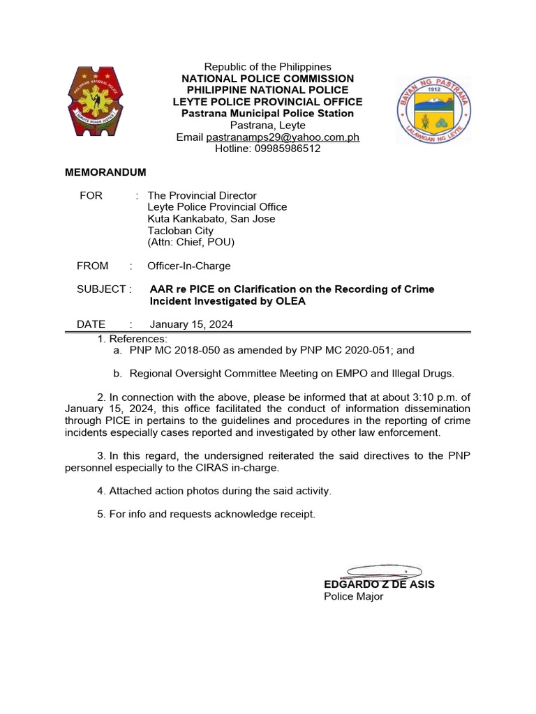 AAR on Crime Incident Reporting Guidelines | PDF | Social Science