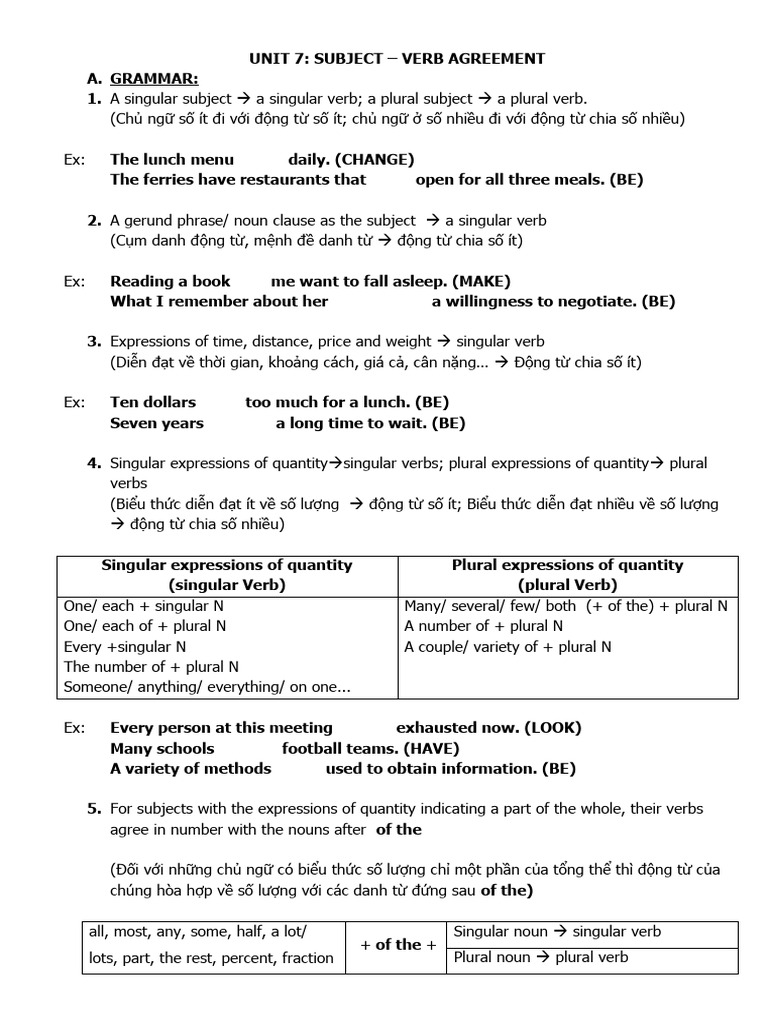 Grammar Unit 7 | PDF