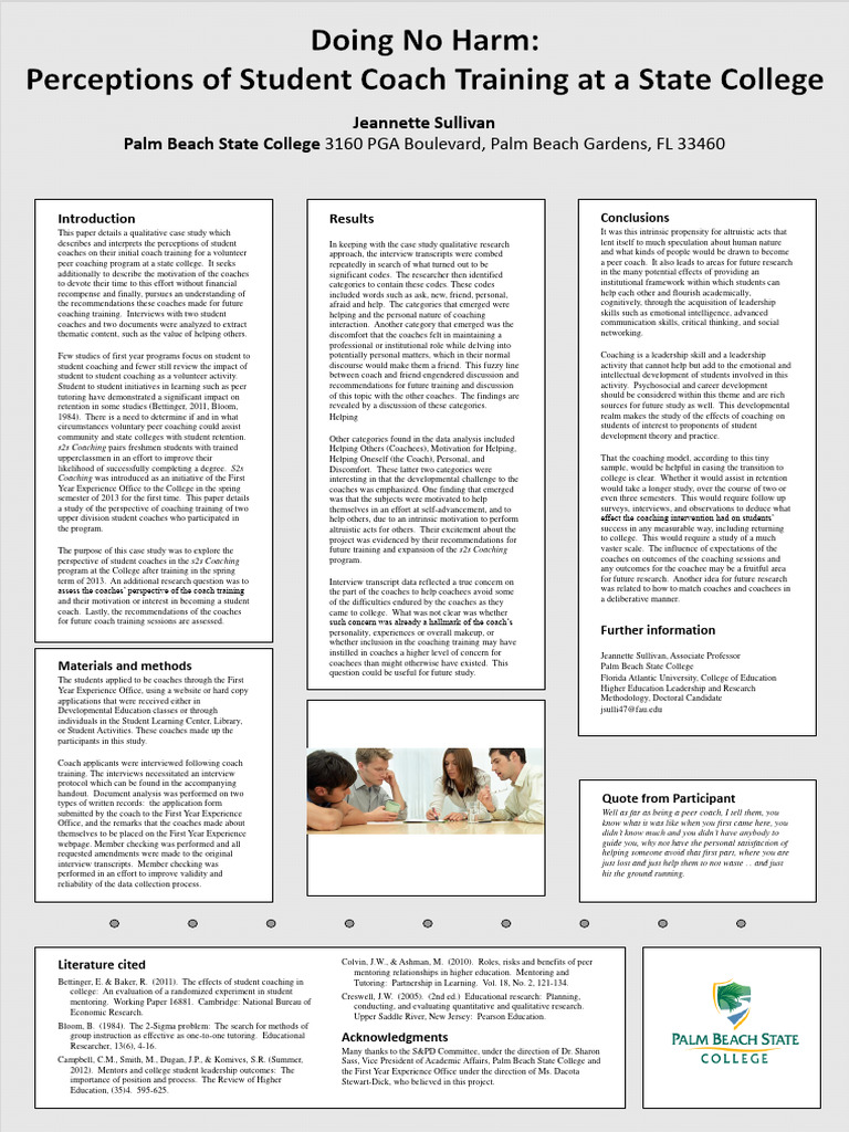 PR-104 s2s Coaching A Student Coaching Model - POSTER | PDF