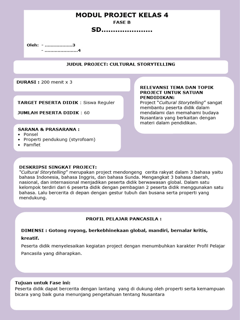 Modul Proyek Cultural Storytelling | PDF