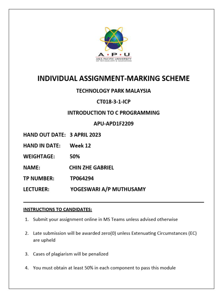 Individual assignment c programming download free pdf computer