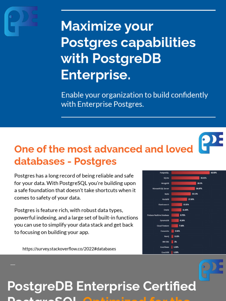 Maximize Postgres with PostgreDB Enterprise | PDF | Postgre Sql | Databases