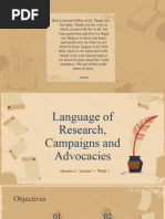 Quarter 2 L1 2 Language of Research Campaigns and Advocies and Argumentation