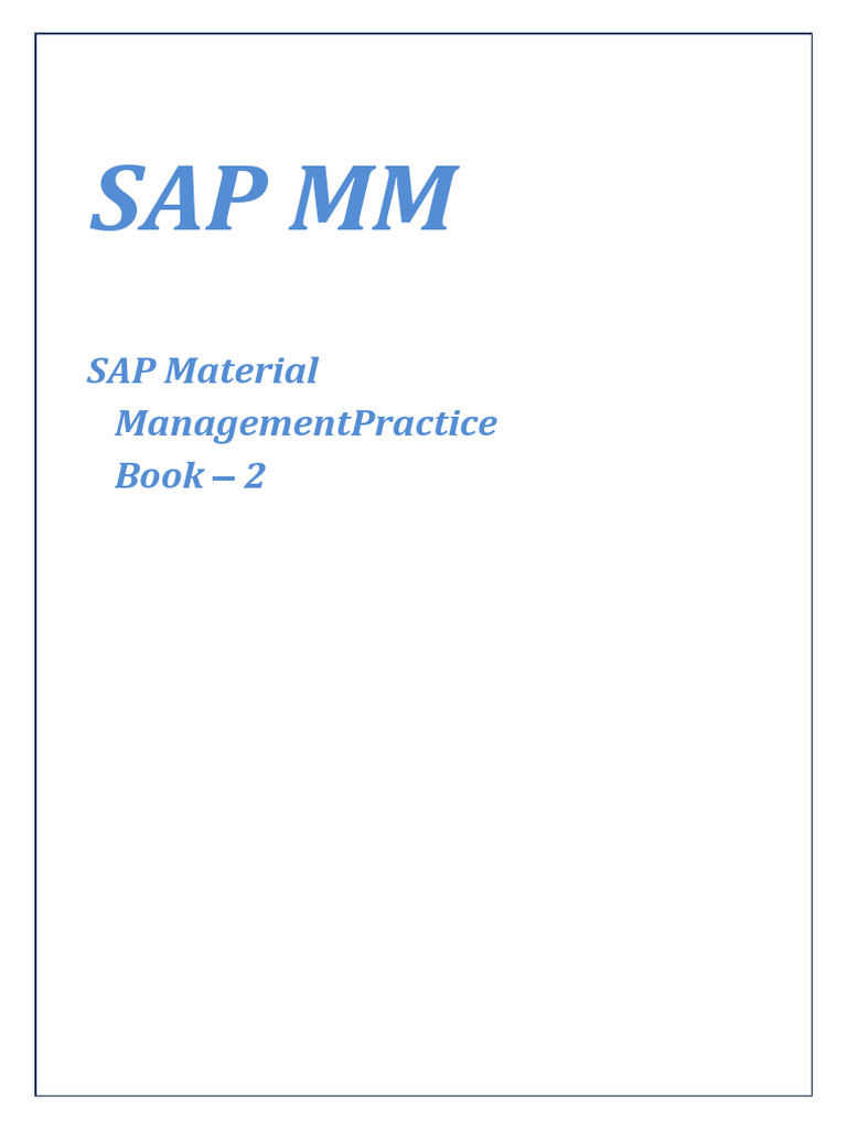 SAP MM Material Management Guide | PDF | Information Science | Business