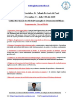 ELEZIONI ORDINE DEI MEDICI DI MILANO 19-20-21 NOVEMBRE 2011