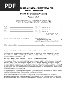 Michael B First Et Al - SCID 5-RV Structured Clinical Interview For DSM 5 Diagnoses Research Version - Libgen - Li