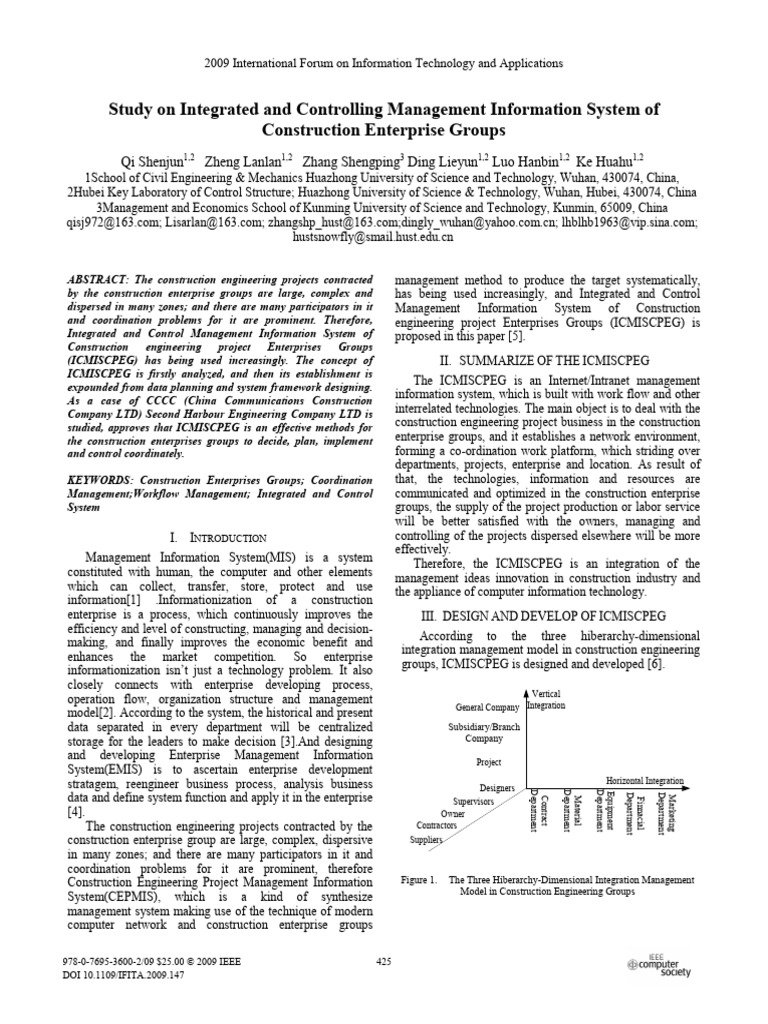 Integrated Management System for Construction | PDF | Procurement | System