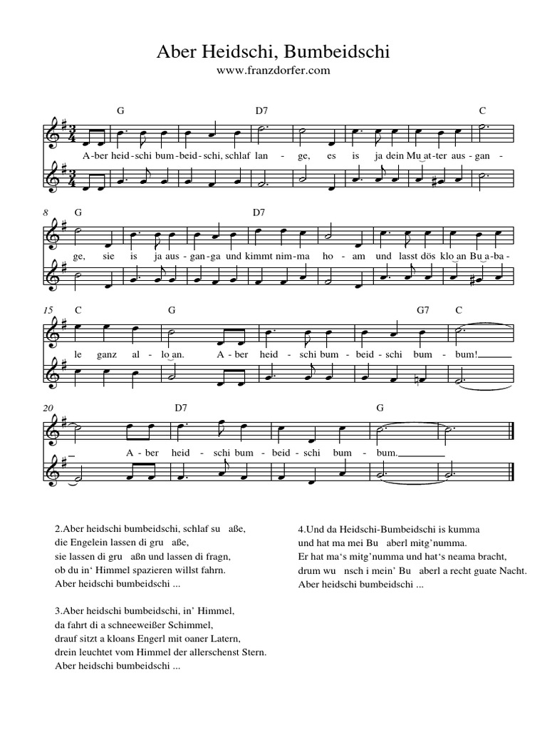 Aber Heidschi Bumbeidschi-G | PDF