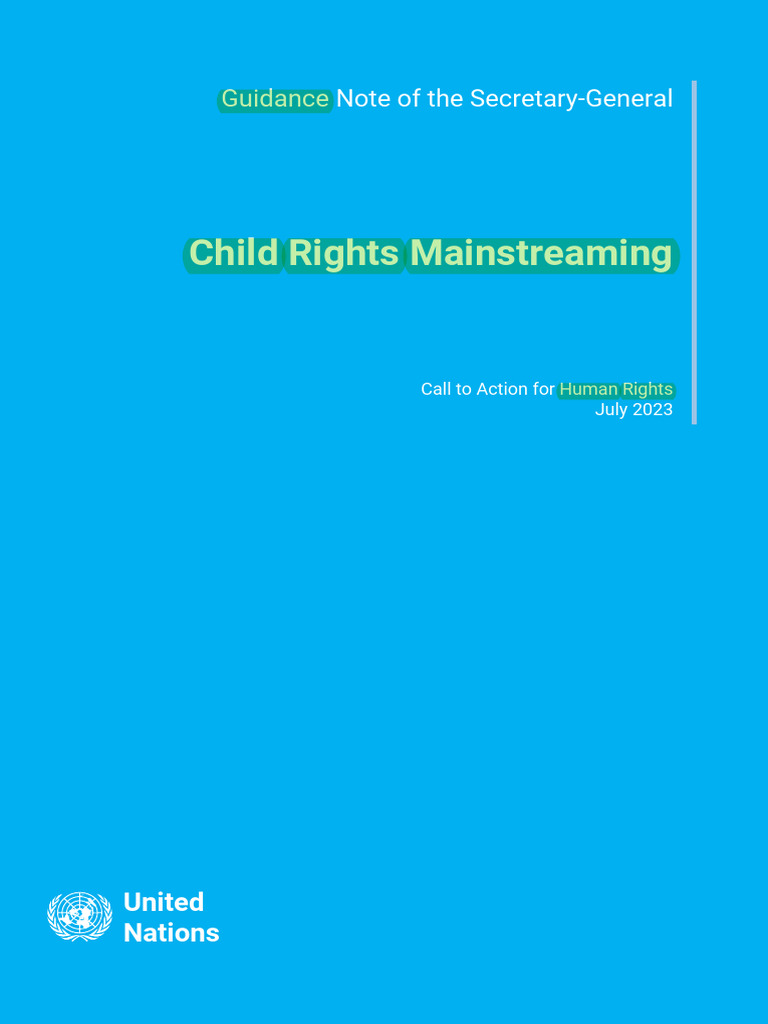 Guidance Note of The Secretary-General On Child Rights Mainstreaming ...